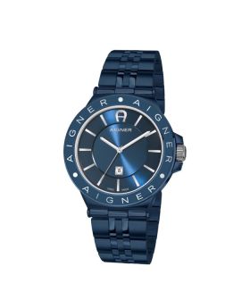Aigner Watch  Tries-g Ss/blue Case Grey Dial Blue Brt - A141106